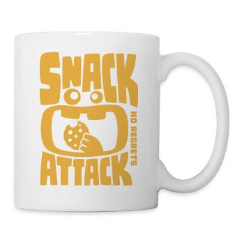 Snack Attack No Regrets – Keks und Naschhumor - Tasse - Weiß - Rechts