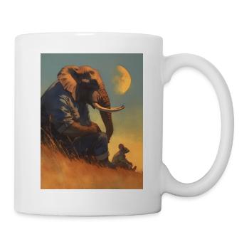 Elefantenruhe im Abendlicht - Tasse - Weiß - Rechts