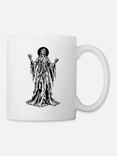 Dark Blindfolded Priestess Gothic Art - Tasse - Weiß