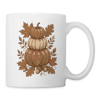 Herbstkürbis Pyramide - Tasse - Weiß - Rechts