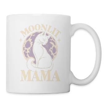 Cat Mom Geschenk Hexenkatze Schwarze Katze Mond - Tasse - Weiß - Rechts