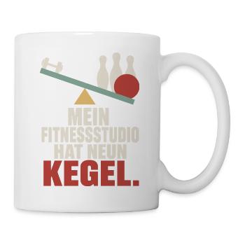 Mein Fitnessstudio hat neun Kegel – Kegeln - Tasse - Weiß - Rechts