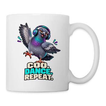 Party Pigeon – Coo. Dance. Repeat. - Tasse - Weiß - Rechts
