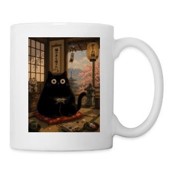 Lustiges Japan Katze Gaming Ramen - Tasse - Weiß - Rechts