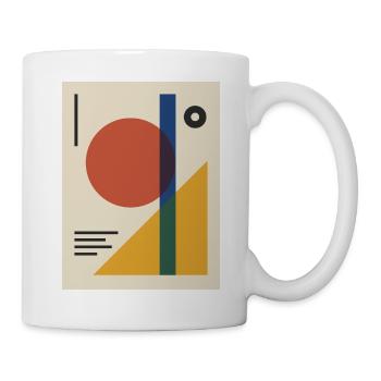 Modernes Plakat: Kreis, Dreieck und Balken - Tasse - Weiß - Rechts