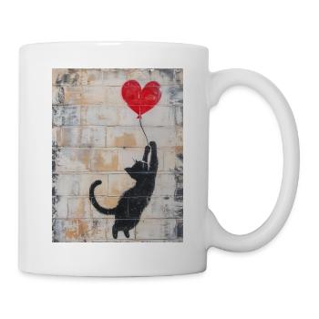 Banksy Cat - Tasse - Weiß - Rechts