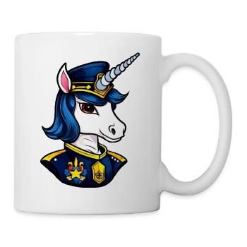 Unicorn Polizei / Polizist Einhorn - Tasse - Weiß - Rechts