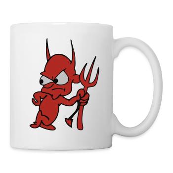 Demon, Fratze, pumkin, bat, spider, Halloween, - Mug - white - Right