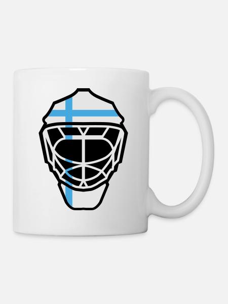 Hockey Goalie Maske Finland - Tasse - Weiß