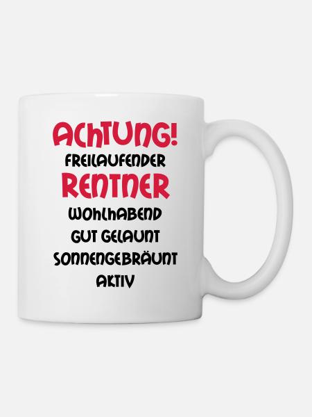 Attention, les retraités de roue libre, riche, - Mug blanc - blanc