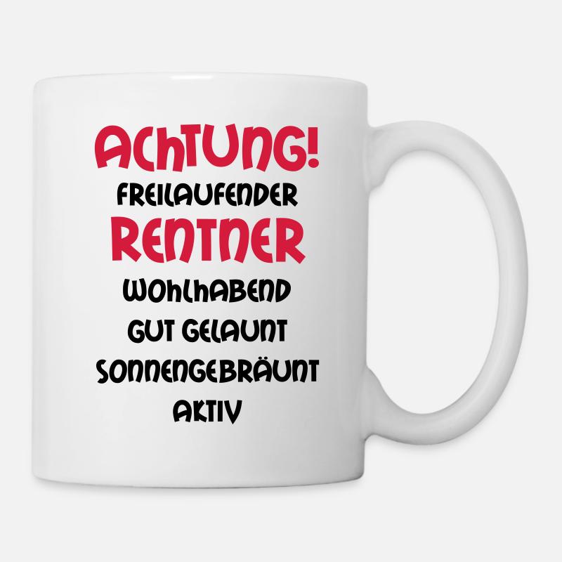 Attention, les retraités de roue libre, riche, - Mug blanc - blanc