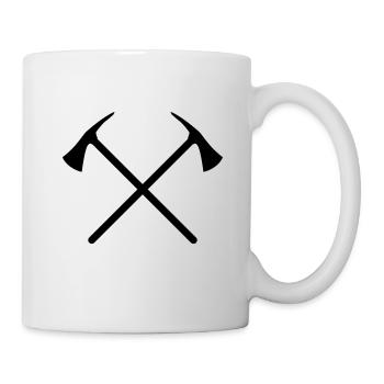 Feuerwehr, Axt gekreuzt - Tasse - Weiß - Rechts