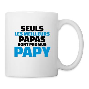 seuls les meilleurs papas sont promus papy - Mug blanc - blanc - Droite