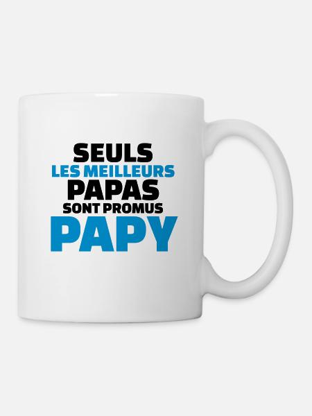 seuls les meilleurs papas sont promus papy - Mug blanc - blanc