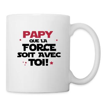 papy que la force soit avec toi - Mug blanc - blanc - Droite