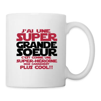 j'ai une super grande sœur - Mug blanc - blanc - Droite