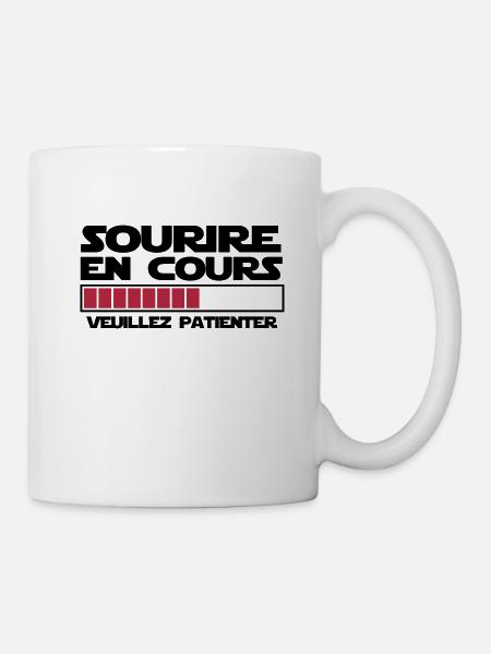 sourire en cours veuillez patienter - Mug blanc - blanc