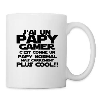 j'ai un papy gamer - Mug blanc - blanc - Droite