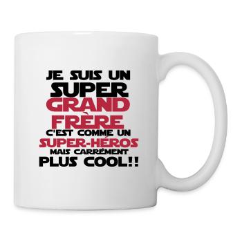 c'est comme un super-héros(grand frère)nouveau - Mug blanc - blanc - Droite