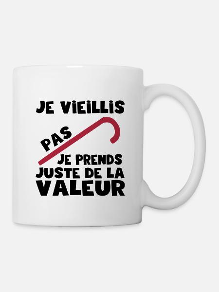 Je ne vieillis pas, idée cadeau anniversaire,Noël - Mug blanc - blanc