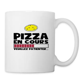 PIZZA EN COURS(+dessin) - Mug blanc - blanc - Droite
