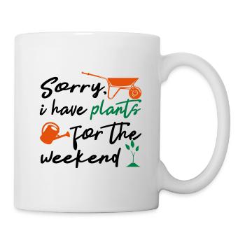 J'ai des plantes pour le week-end - Mug blanc - blanc - Droite