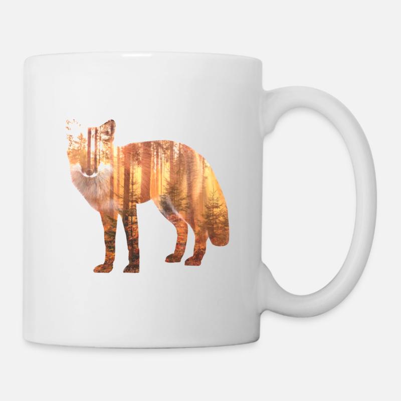 Idée cadeau boisé Fox - Mug blanc - blanc