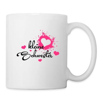 Kleine Schwester mit Herzchen - Tasse - Weiß - Rechts
