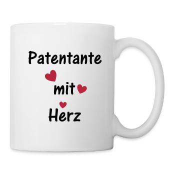 Patentante mit Herz - Tasse - Weiß - Rechts