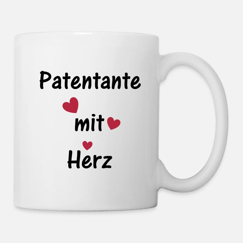 Patentante mit Herz - Tasse - Weiß