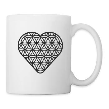 Lebensblume Herz - Tasse - Weiß - Rechts