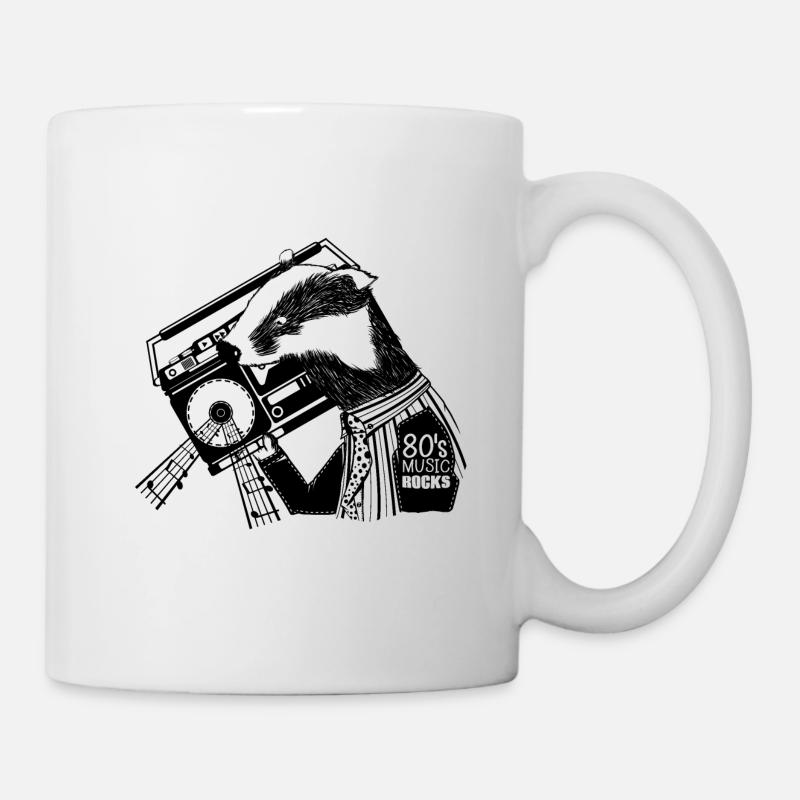 Blaireau avec un boombox - Mug blanc - blanc