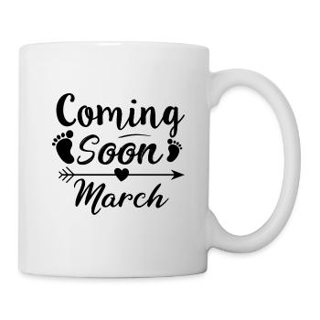 bébé arrive bientôt mars - Mug blanc - blanc - Droite