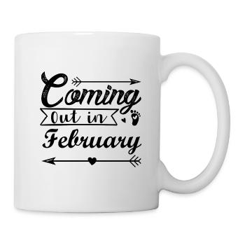 Baby is coming in February, expectant mother - Mug - white - Right