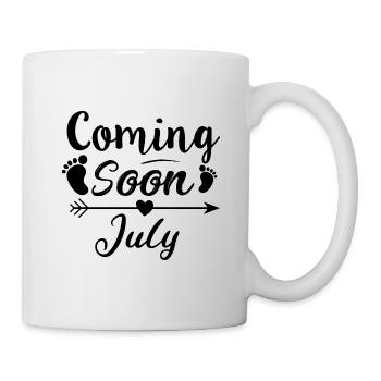 baby is coming soon july - Mug - white - Right