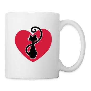 Katzendame - Dame aux chats - Dame de chat - Mug blanc - blanc - Droite