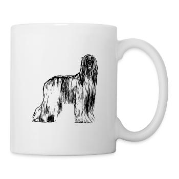 Afghane Afghanischer Windhund Design Geschenkidee - Tasse - Weiß - Rechts