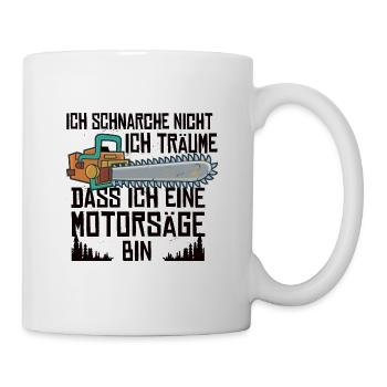 Holzfäller Motorsäge - Tasse - Weiß - Rechts