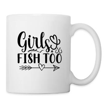 Girls also fish angler angler offspring - Mug - white - Right