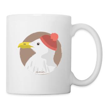 Möwe rote Mütze | moin - Tasse - Weiß - Rechts