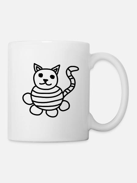 Dessin d’enfants de chat - Mug blanc - blanc
