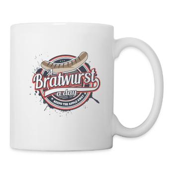 A Bratwurst a day keeps the apple away - Mug - white - Right