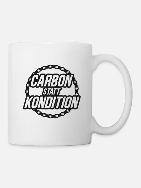 Carbon statt Kondition - Tasse - Weiß