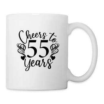 Cheers To 55 Years 55th Birthday Anniversary - Mug - white - Right
