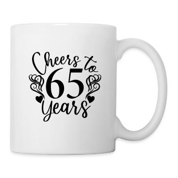 Prost auf 65 Jahre 65. Geburtstag - Tasse - Weiß - Rechts