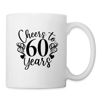 Cheers To 60 Years 60th Birthday Anniversary - Mug - white - Right