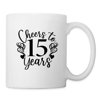 Cheers To 15 Years 15th Birthday Anniversary - Mug - white - Right