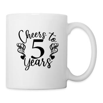 Cheers To 5 Years 5th Birthday Anniversary - Mug - white - Right