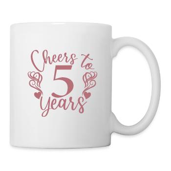 Cheers To 5 Years 5th Birthday Anniversary - Mug - white - Right