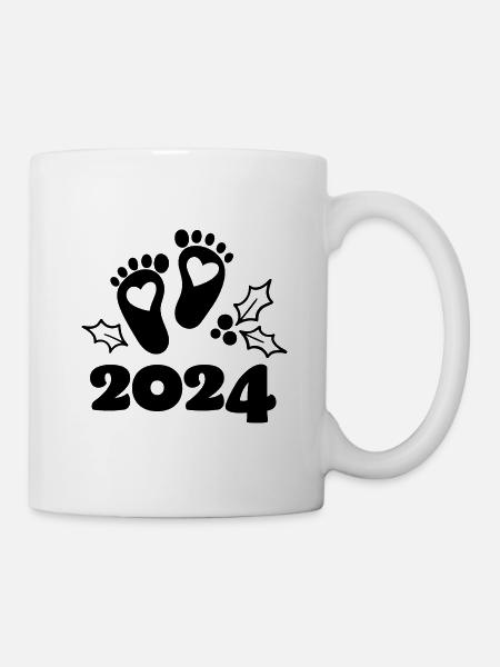 Bébé 2024 Grossesse annonce la naissance du bébé - Mug blanc - blanc